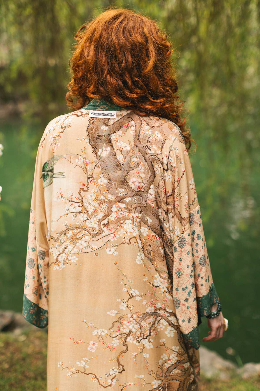 Additional view of Fable Opera Duster Kimono Robe with Deer Moon & Blossom from Robin Boutique.