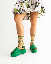 Taurus Zodiac Shimmer Sheer Crew Sock