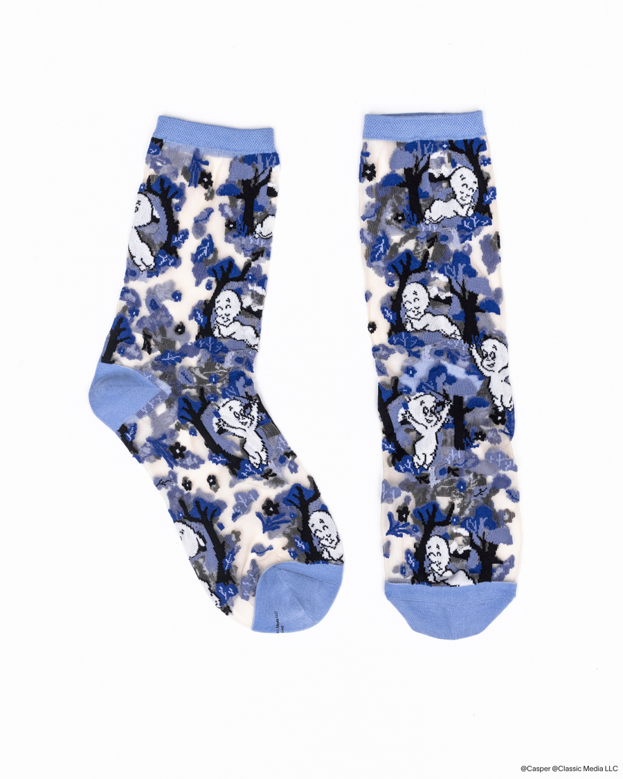 Casper and Trees Sheer Crew Sock Robin Boutique