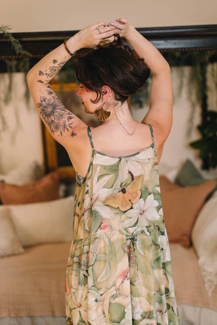 Additional view of Fleur De Soleil Bohéme Long Maxi Slip Dress with Florals from Robin Boutique.