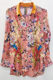 Gardenia Embroidered Shirt by Aratta