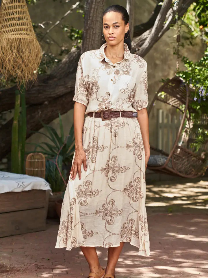Embroidered Belted Maxi Skirt by Paparazzi