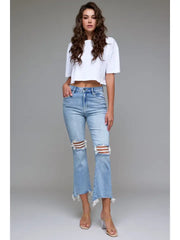 Happi Distressed Cropped Flare by Hidden Jeans