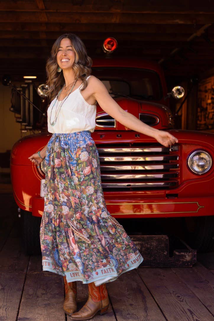 Additional view of Love Language Atelier Skirt with Floral Print from Robin Boutique.