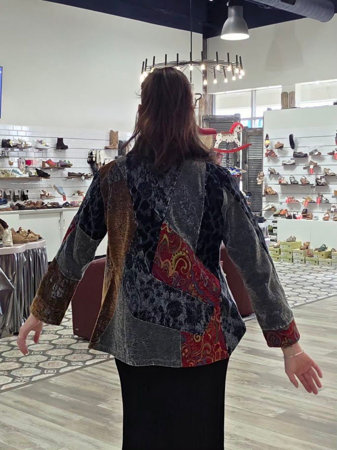 Velvet Patchwork Coat by Adore