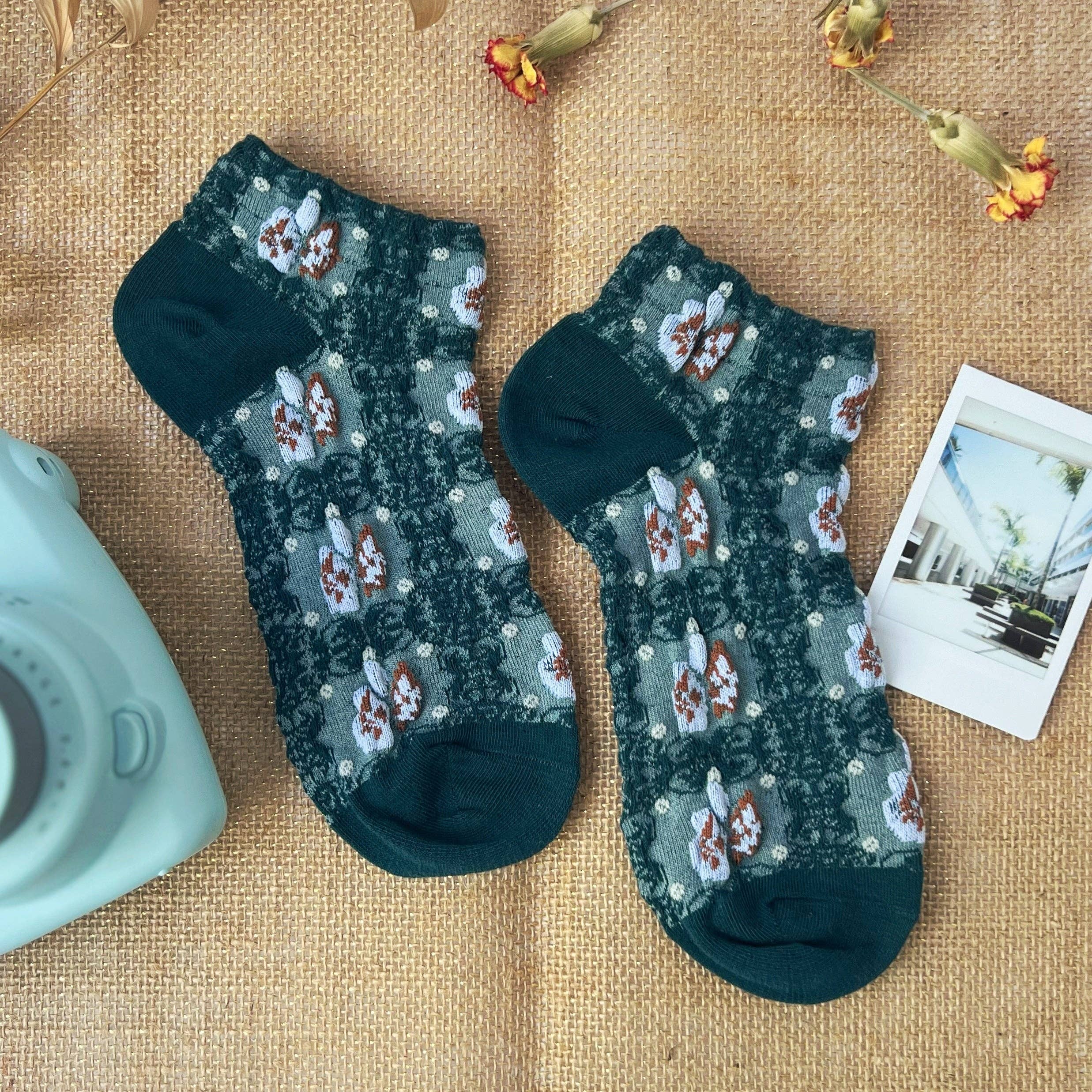 Haden Floral Ankle Socks Robin Boutique
