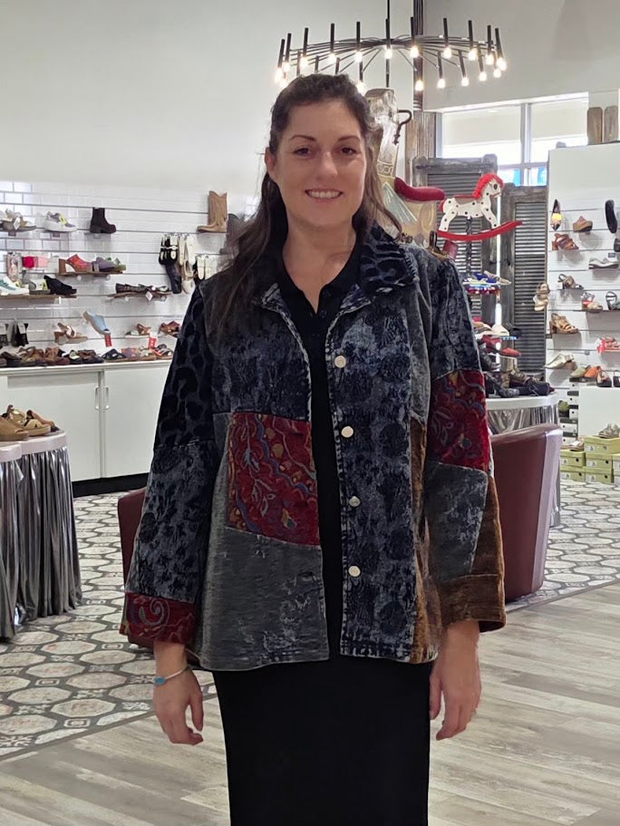 Velvet Patchwork Coat by Adore