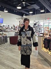 Patchwork Leopard Coat by Adore