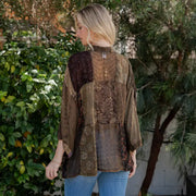 Overdyed Texture Mixed Print Kimono by Young Threads