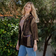 Overdyed Texture Mixed Print Kimono by Young Threads