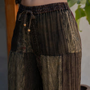 Retro Revival Flared Patchwork Pants by Young Threads