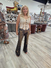 Flare Pants in Illusion Sequin Print by IPNG Design