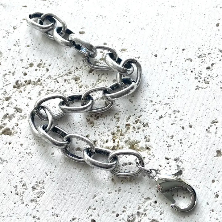 Burnished Silver Chunky Bracelet