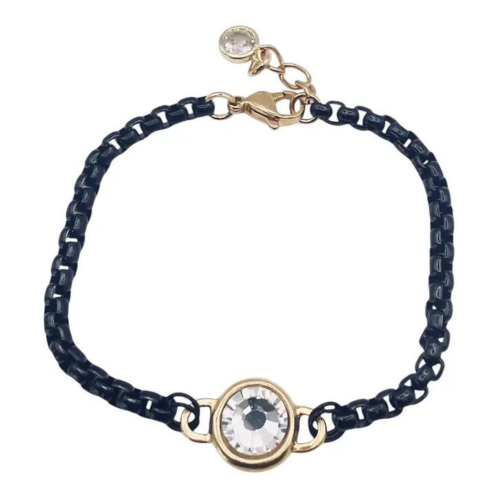Crystal Bracelet with Box Chain