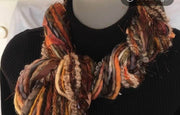 Beaded Scarf in Rust and Black - Handmade by Artisans Robin Boutique