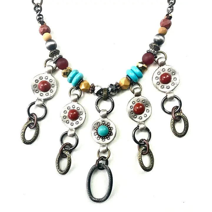 Solar Burst Beaded Short Necklace