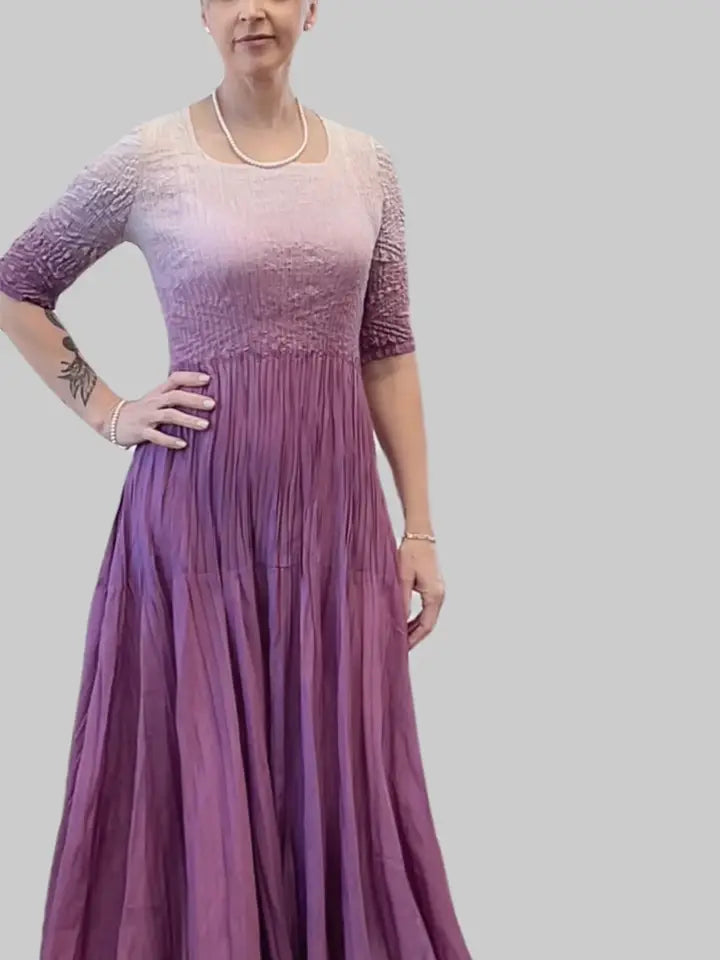 Ombre Pleated Dress by EllyNDale