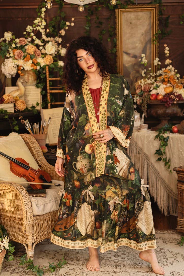 Additional view of Labour of Love Maxi Length Atelier Skirt with florals & violin from Robin Boutique.