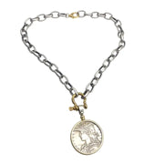 Vintage French Coin Pendant Necklace