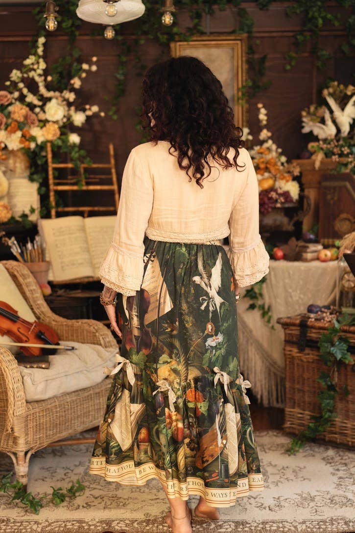 Additional view of Labour of Love Maxi Length Atelier Skirt with florals & violin from Robin Boutique.