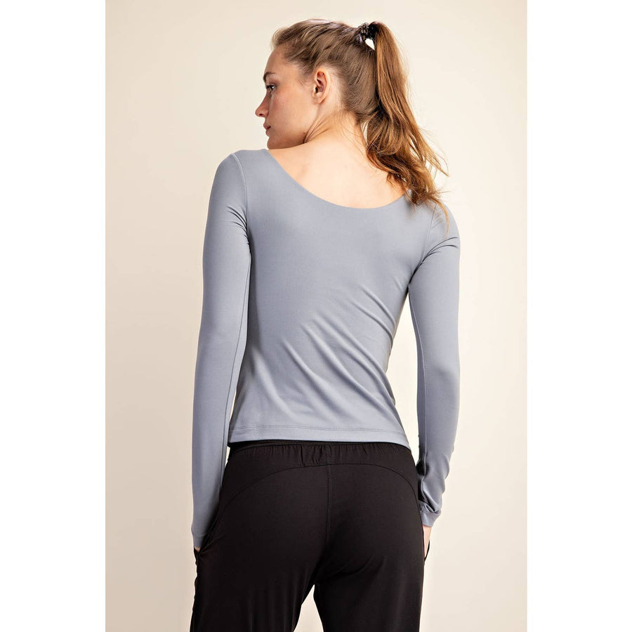 RECYCLED BUTTER ROUND NECK TOP T9967 Robin Boutique