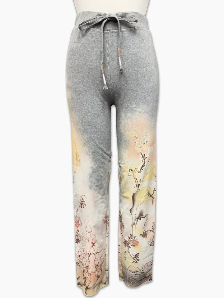 Zen Pant in Crane Print by Paparazzi Robin Boutique