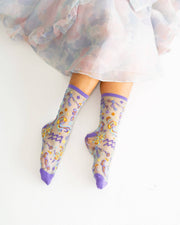 Aquarius Zodiac Shimmer Sheer Crew Sock
