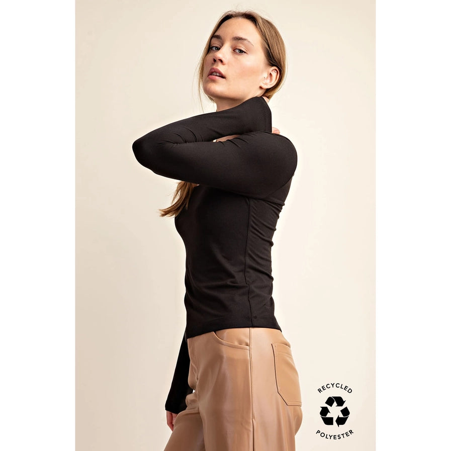 Recycled Butter Round Neck Top