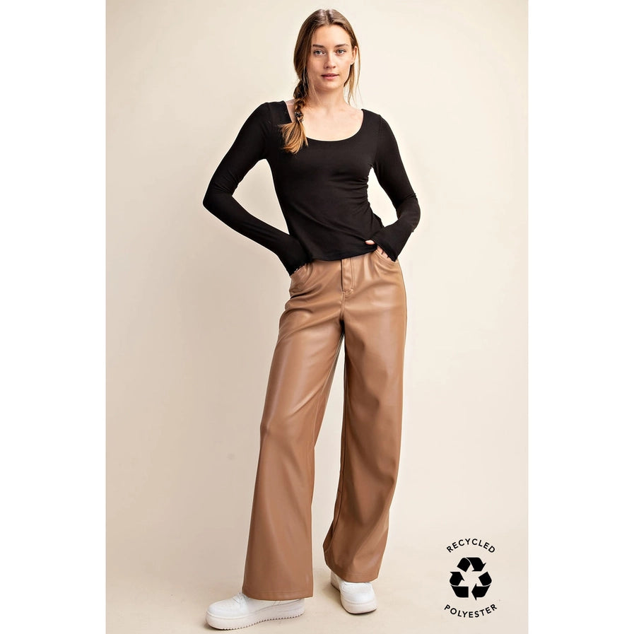 Recycled Butter Round Neck Top