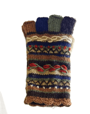 Striped Embroidery Handwarmer G567 - Robin Boutique-Boutique 