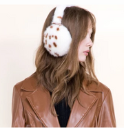 Luxe Teddy Cow Print Ear Muffs