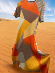 Retro Sunset Pleat Maxi Dress PC3117 Robin Boutique