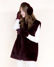 Luxe Teddy Ear Muffs in burgundy- Robin Boutique