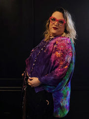 Crepe Sari Hi Lo Butterfly Top #020 by Kantha Bae
