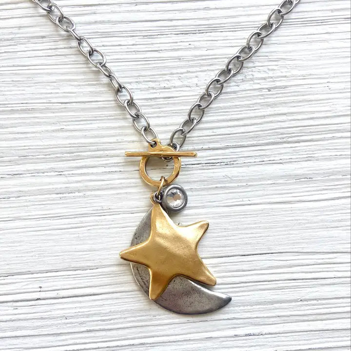 Additional view of Celestial Pendant Necklace from Robin Boutique.