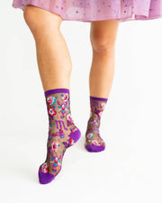 Scorpio Zodiac Black Sheer Crew Sock