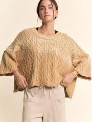 Ombre Oversized Cable Sweater by Davi & Dani