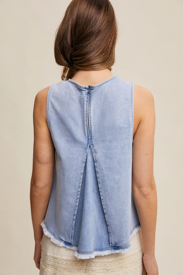 Denim Flare Halter Top