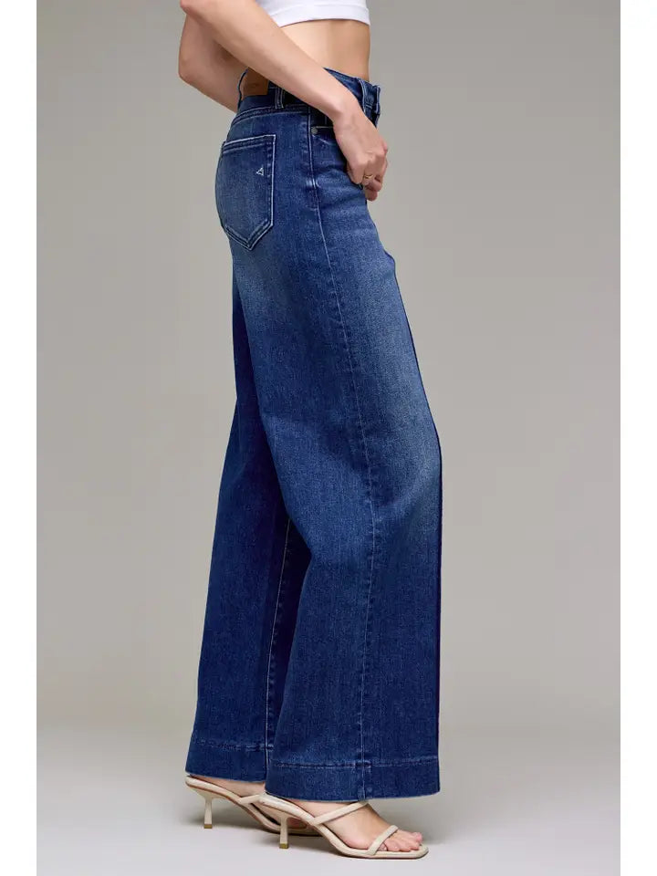 Nori High Rise Pintuck Wide Leg Jean by Hidden Jeans