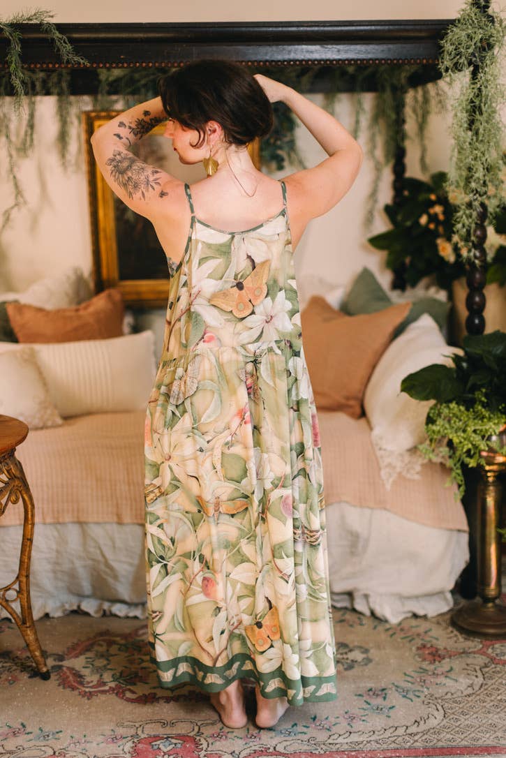 Additional view of Fleur De Soleil Bohéme Long Maxi Slip Dress with Florals from Robin Boutique.
