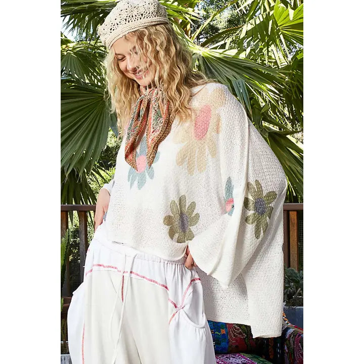 Flower Power Oversized Sweater
