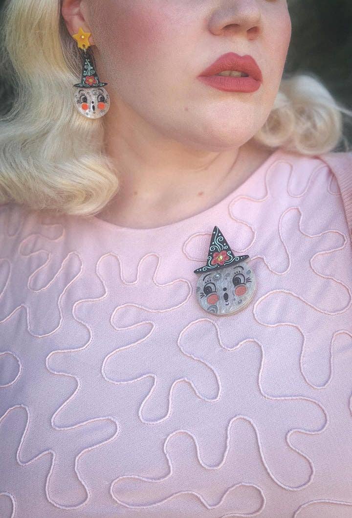 Bloomin' Luna Witch Statement Earrings by Johanna Parker x Lipstick & Chrome Robin Boutique