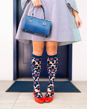 Bold Blue Sheer Knee High Socks Robin Boutique