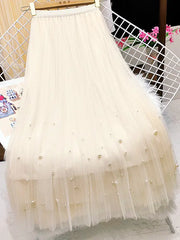 Fairy Pleated Mesh Skirt with Pearls by EllyNDale Robin Boutique