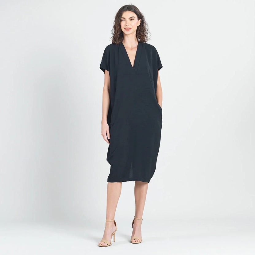 Caftan Pocket Dress in Black by Clara Sun Woo