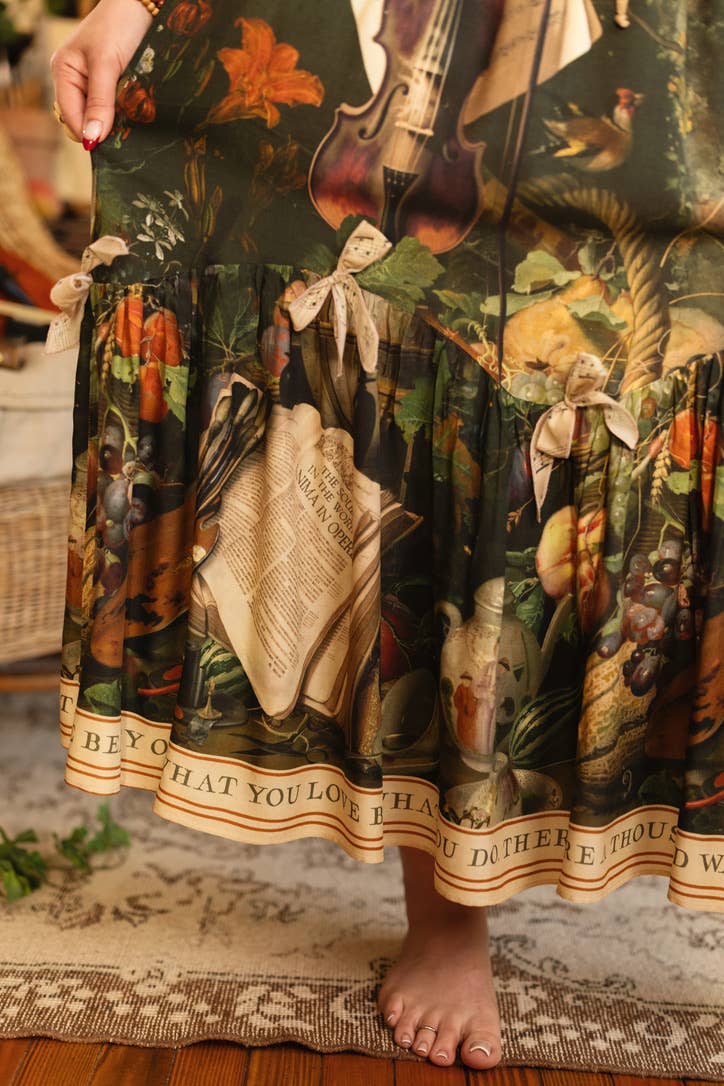 Additional view of Labour of Love Maxi Length Atelier Skirt with florals & violin from Robin Boutique.