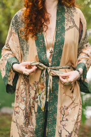 Additional view of Fable Opera Duster Kimono Robe with Deer Moon & Blossom from Robin Boutique.