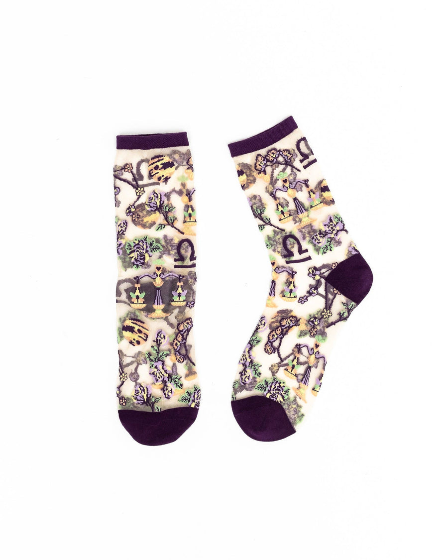 Libra Zodiac Sheer Crew Sock