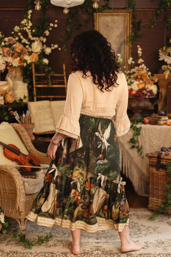 Additional view of Labour of Love Maxi Length Atelier Skirt with florals & violin from Robin Boutique.