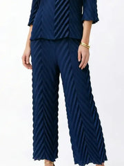 Pleated Pants with Chevron Detail by EllyNDale